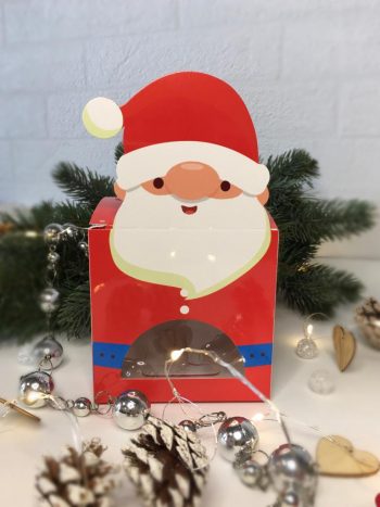 Коробка подарочная кубик для новогоднего подарка Дед мороз, 100х100х189 мм — изображение 2